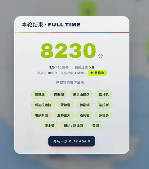 本轮结束结算卡片